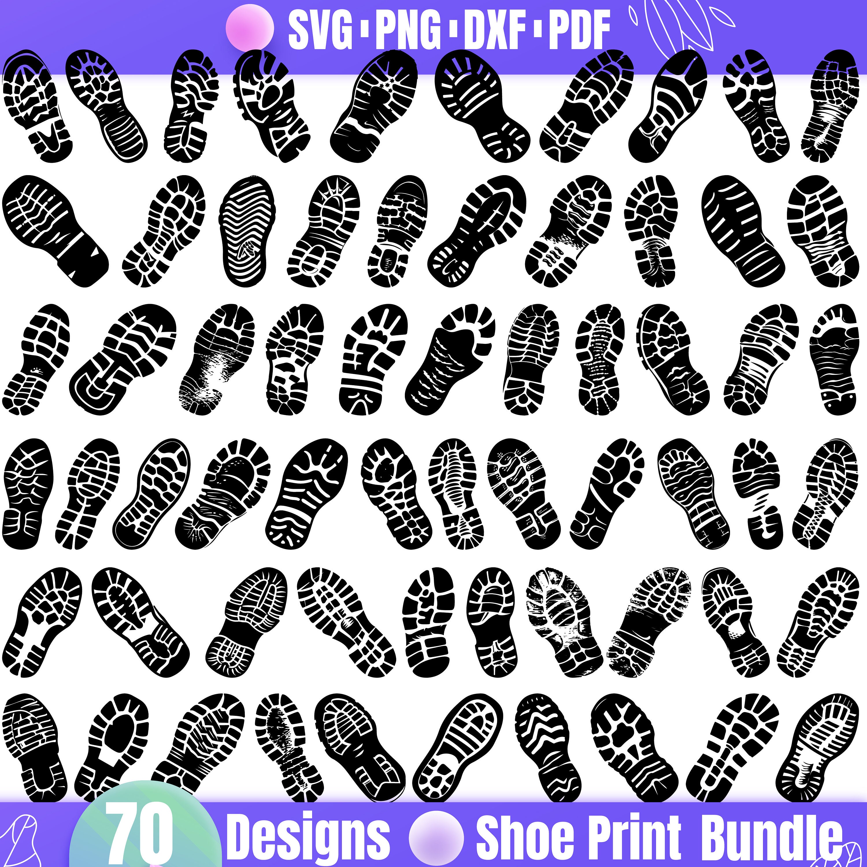 High Quality Shoe Print SVG Bundle, Shoe Print Dxf, Shoe Print Png ...