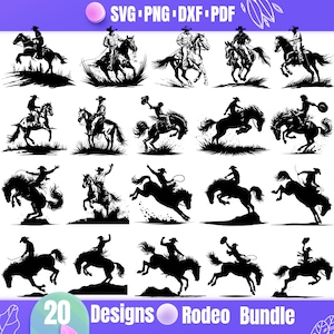 High Quality Rodeo SVG Bundle, Rodeo dxf, Rodeo png, Rodeo vector, Rodeo clipart, Western svg, Rodeo Rider svg, Western Horse svg