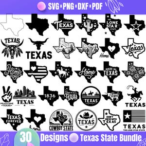 30 Texas SVG Bundle, Western Bundesstaat Texas Schnittdateien, Tief im Herzen Texas, Texas Hauszeichen, Lone Star State, Cowboy Zustand, Made in Texas