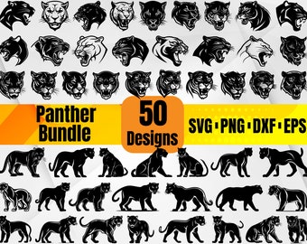 High Quality Panther SVG Bundle, Panther Head svg, Panther Face svg, Panther monogram, Panther dxf,Panther png,Panther vector,Panther design