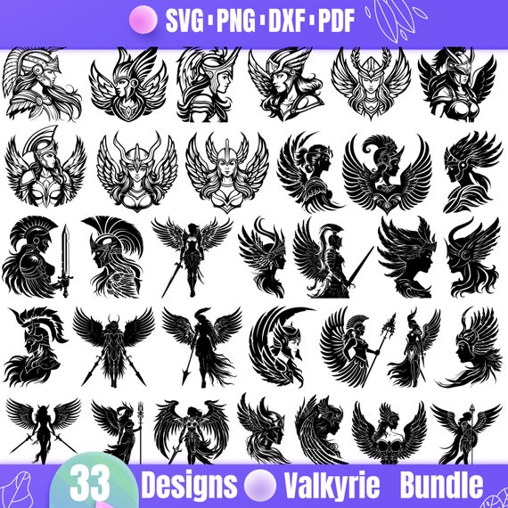 High Quality Valkyrie SVG Bundle, Valkyrie dxf, Valkyrie png, Valkyrie vector, Valkyrie clipart, Celtic Warrior svg, Female Warrior svg