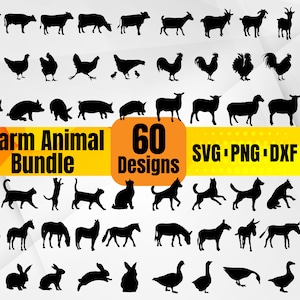 Farm Animal Svg | Rustic Farm Animals Clipart for Crafts