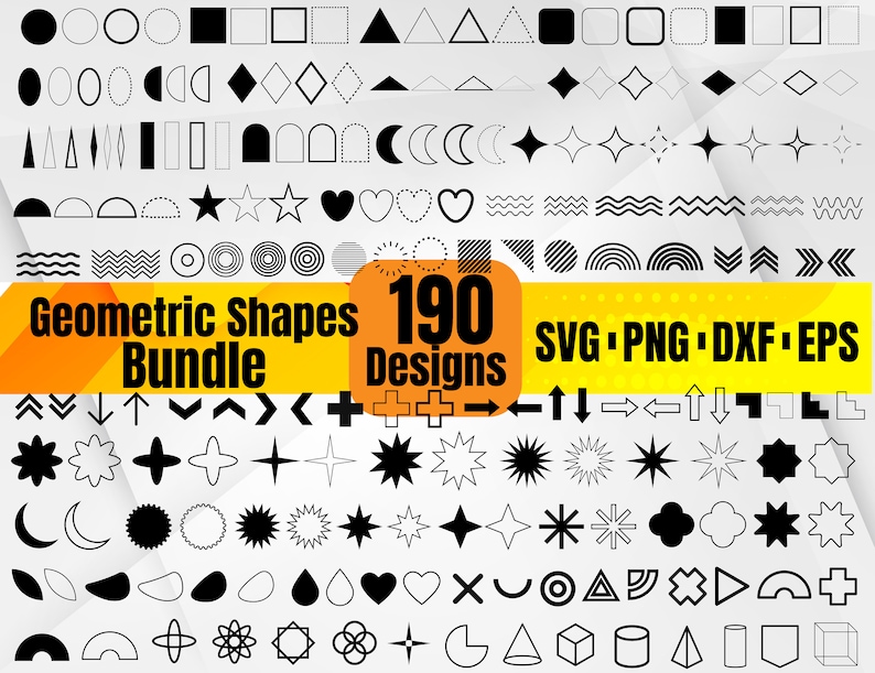 High Quality Geometric Shapes SVG Bundle, Basic Shape svg, Basic Shape monogram, Circle Shape svg, Shape Outlines svg, Triangle svg image 1