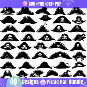 High Quality Pirate Hat SVG Bundle, Pirate Hat dxf, Pirate Hat png, Pirate Hat vector, Pirate Hat clipart, Pirate Party, Pirate Art