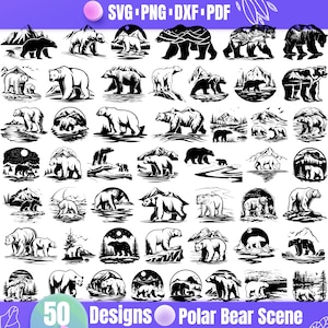 High Quality Polar Bear Scene SVG Bundle, Polar Bear Scene dxf, Polar Bear Scene png, Polar Bear Scene vector, Iceberg svg, Bear Scene svg