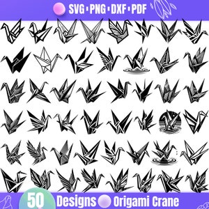 High Quality Origami Crane SVG Bundle, Origami Crane dxf, Origami Crane png, Origami Crane vector, Origami Crane clipart, Origami svg
