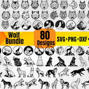 High Quality Wolf SVG Bundle, Howling Wolf svg, Mountain Wolf svg, Wolf monogram, Wolf dxf, Wolf png, Wolf vector, Wolves svg, Lone Wolf svg