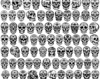High Quality Sugar Skull SVG Bundle, Sugar Skull dxf, Sugar Skull png, Sugar Skull vector, Sugar Skull clipart, Día de Muertos svg,Skull svg