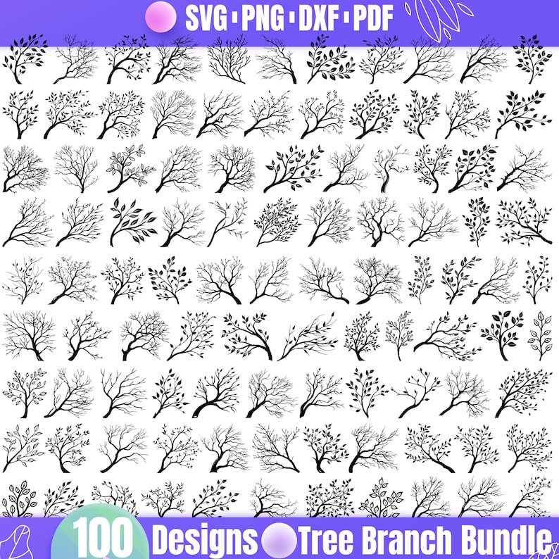 High Quality Tree Branch SVG Bundle, Tree Branch Dxf, Tree Branch Png ...