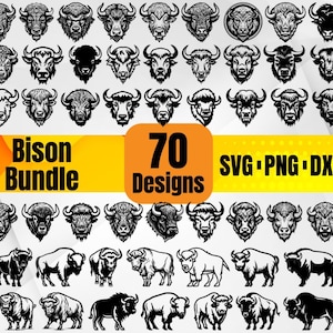 High Quality Bison SVG Bundle, Buffalo svg, Bison dxf,Bison png,Bison eps,Bison vector,Bison monogram, American Bison svg, Bison Head svg