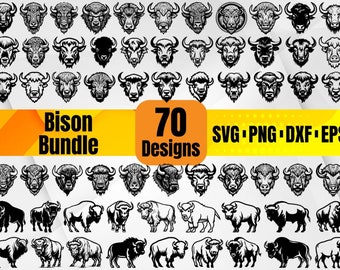 High Quality Bison SVG Bundle, Buffalo svg, Bison dxf,Bison png,Bison eps,Bison vector,Bison monogram, American Bison svg, Bison Head svg