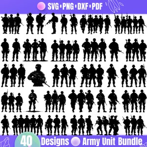 High Quality Army Unit SVG Bundle, Army Unit dxf, Army Unit png, Soldier vector, Soldier clipart, Soldiers svg, Army svg, Military svg