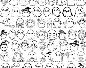 High Quality Cute Ghost SVG Bundle, Cute Halloween svg, Cute Ghost dxf, Cute Ghost png, Cute Ghost vector, Cute Ghost clipart, Spooky svg