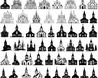 High Quality Church SVG Bundle, Church House svg, Church dxf, Church png, Church vector, Church clipart, Religious svg, Church Building
