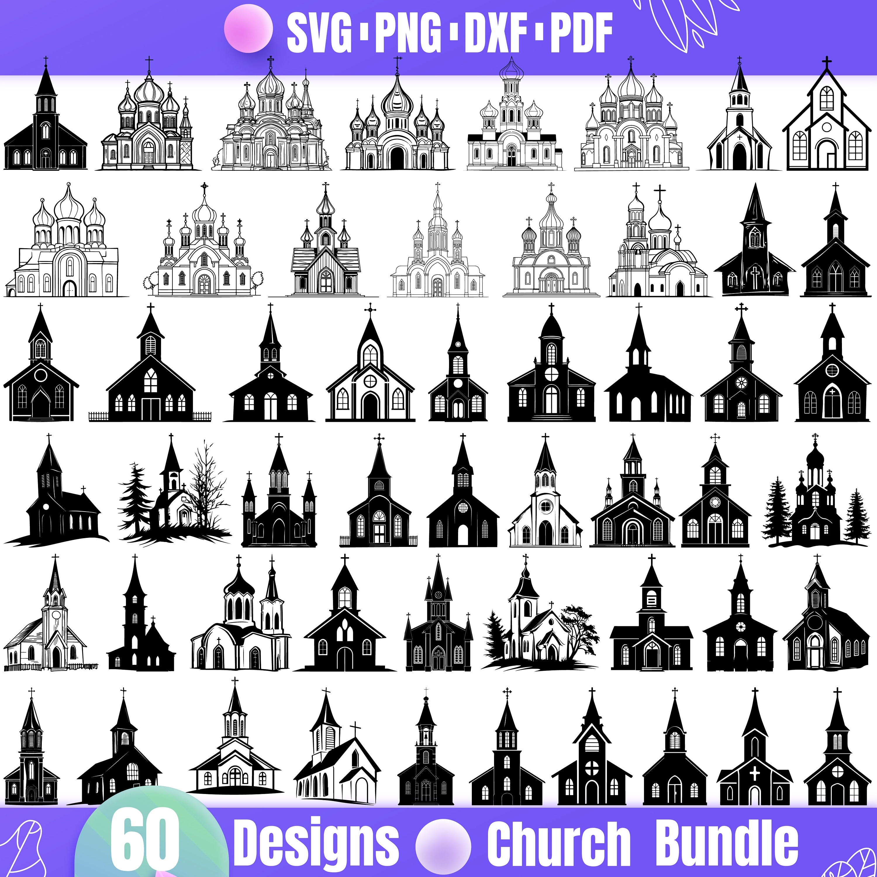 High Quality Church SVG Bundle, Church House Svg, Church Dxf, Church ...