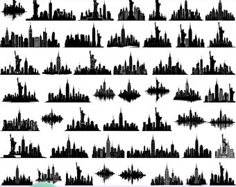 High Quality New York SVG Bundle, New York Skyline, New York dxf, New York png, New York Vektor, New York Clipart, Freiheitsstatue