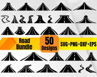 High Quality Road SVG Bundle, Highway svg, Road monogram, Road dxf,Road png,Road vector, Road element svg, Asphalt road svg, Curved Road svg