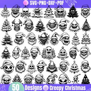 High Quality Creepy Christmas SVG Bundle, Creepy Christmas dxf, Creepy Christmas png, Creepy Christmas vector, Gothmas svg, Goth Christmas