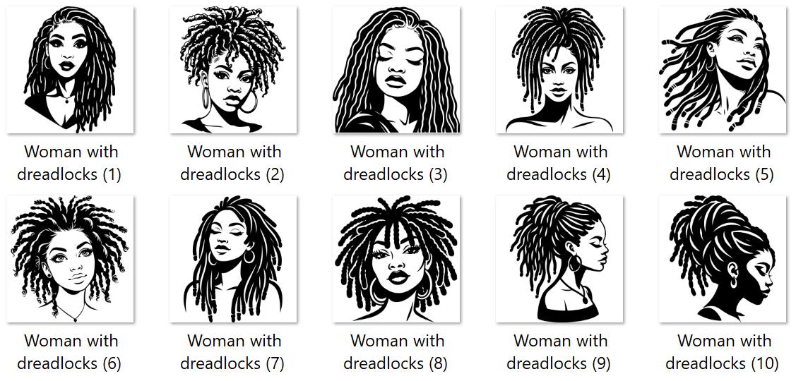 High Quality Dreadlocks SVG Bundle, Dreadlocks Dxf, Dreadlocks Png ...