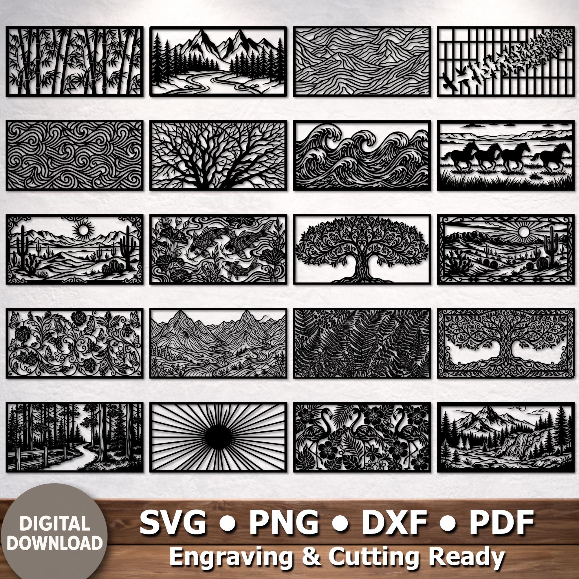 Fence Panels Bundle SVG DXF Cut Files for CNC Plasma, Laser, and Metal ...