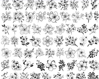 High Quality Cherry Flower SVG Bundle, Cherry Flower dxf, Cherry Flower png, Cherry Flower vector, Cherry Flower clipart, Cherry Blossom svg