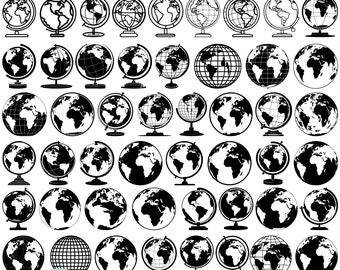 Hochwertiges Globe SVG Bundle, Globe dxf, Globe png, Globe Vektor, Globe Clipart, Erde svg, Planet svg, Welt svg, Karte svg, Weltkugel png