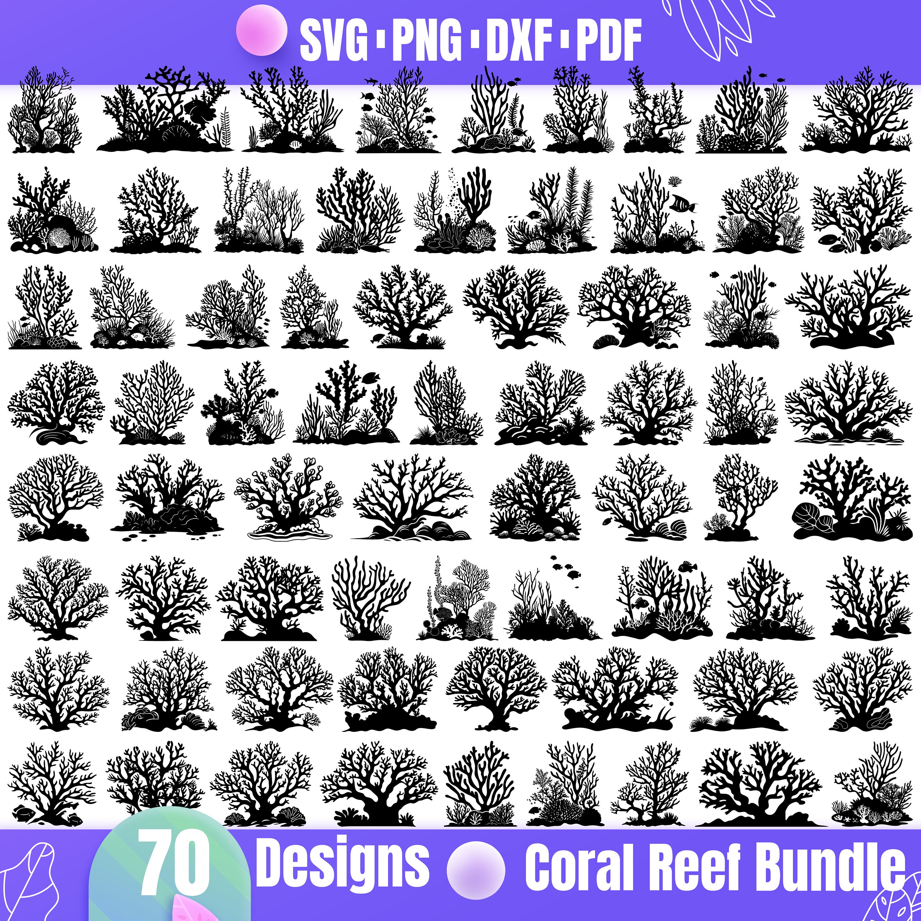 Coral Reef Svg - Stunning Underwater Scene for Ocean Lovers