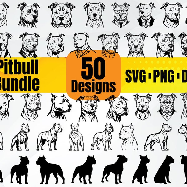 High Quality Pitbull SVG Bundle, American Pitbull svg,Pitbull face svg,Pitbull dxf,Pitbull png,Pitbull eps,Pitbull vector,Pitbull monogram