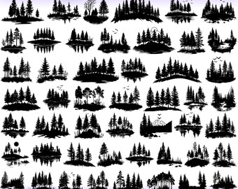 Hochqualitative Waldlandschaftsszene SVG-Bundle, Bergszene svg, Bergszene dxf, Waldszene png, Landschaftsvektor