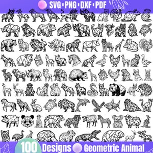 High Quality Geometric Animals SVG Bundle, Geometric Animals dxf, Geometric Animals png, Geometric Animals vector, Geometric Animals clipart