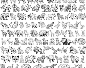 High Quality Geometric Animals SVG Bundle, Geometric Animals dxf, Geometric Animals png, Geometric Animals vector, Geometric Animals clipart