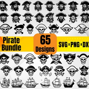 High Quality Pirate SVG Bundle, Pirate monogram, Pirate dxf, Pirate png, Pirate eps, Pirate vector, Tiki cut files, Crossbones svg