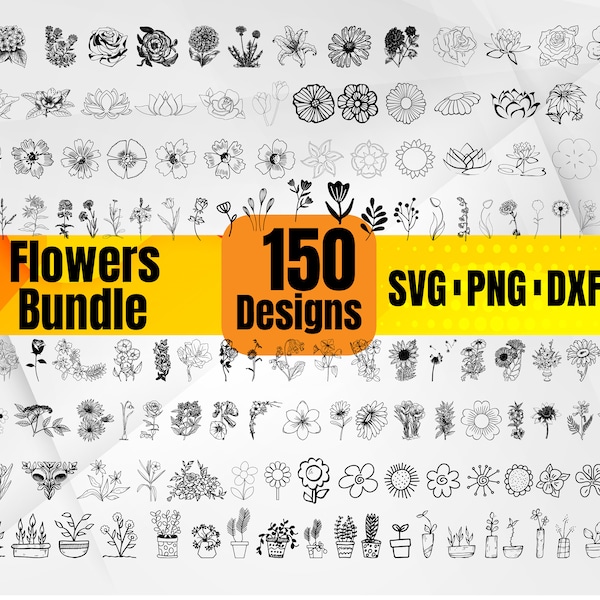High Quality Flower SVG Bundle, Bloom svg, Blossom svg, Wildflower svg, Flower dxf, Flower png, Flower eps, Flower vector,Cherry blossom svg