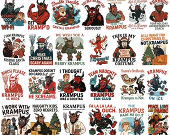 25 Funny Krampus SVG Bundle – Hilarious Christmas & Krampus Quotes, Naughty Holiday Layered Designs for Cricut and Silhouette