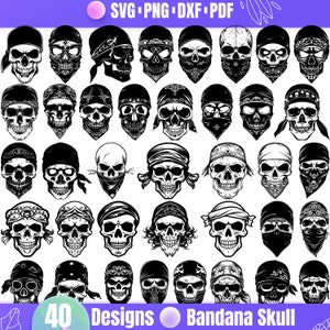 Bandana Skull SVG: Punk Rock Designs (40 Files)