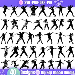 High Quality Hip Hop Dancer SVG Bundle, Street dance, Hip hop vector, Urban dance, Hip hop dancer png, Hip hop dancer dxf, Hip hop culture