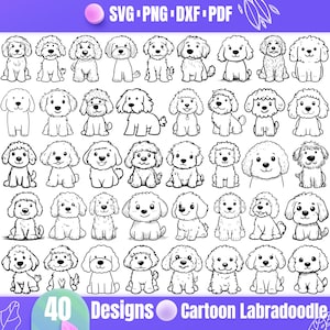 High Quality Cartoon Labradoodle SVG Bundle, Doodle Labradoodle dxf, Labradoodle png, Labradoodle vector, Labradoodle clipart, Dog Breed svg