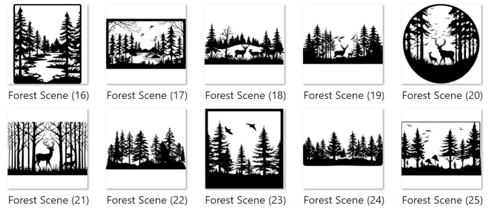 Forest Sign Dxf File High Quality Forest Scene SVG Bundle, Forest Scene Dxf, Forest Scene ...