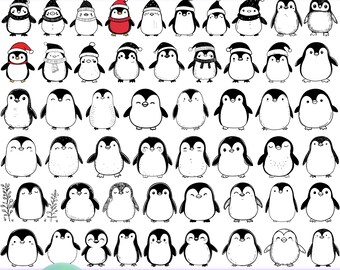 High Quality Cute Penguin SVG Bundle, Penguin design,  Penguin vector, Penguin design, Winter animal, Christmas penguin, Arctic animal
