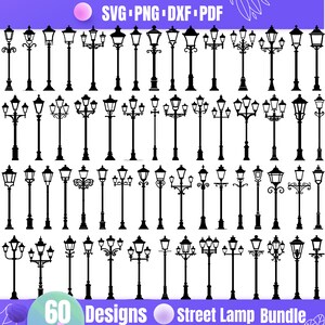 High Quality Street Lamp SVG Bundle, Street Lamp monogram, Street Lamp dxf, Street Lamp png, Street Lamp vector, Street Lamp clipart