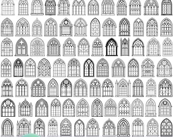 High Quality Gothic Window SVG Bundle, Church Window svg, Gothic Window dxf, Gothic Window png, Gothic Window vector, Gothic Window clipart