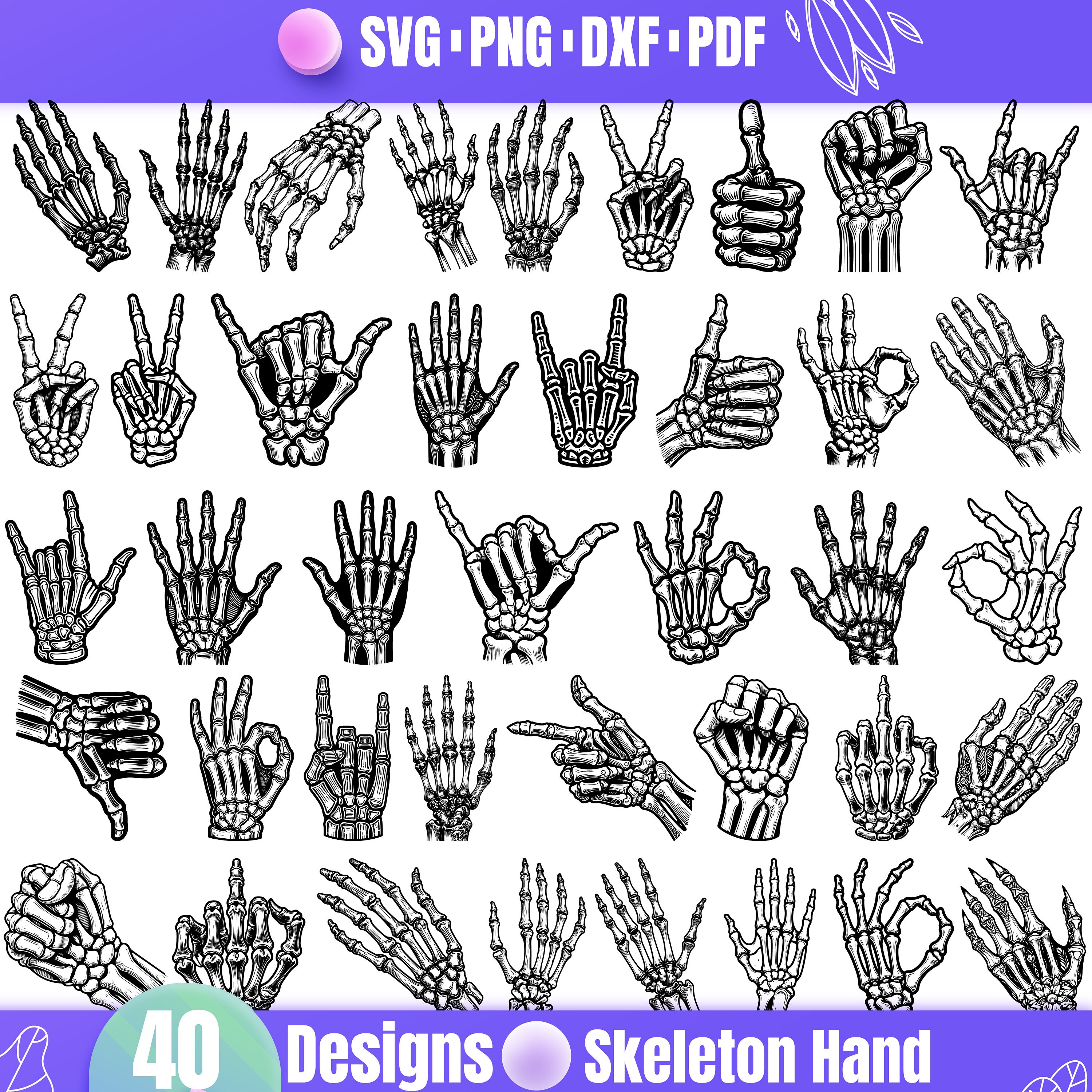 High Quality Skeleton Hand SVG Bundle, Skeleton Hand dxf, Skeleton Hand png, Skeleton Hand vector, Skeleton Hand clipart, Skeleton Hands svg