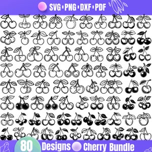 High Quality Cherry SVG Bundle, Cherry dxf, Cherry png, Cherry vector, Cherry clipart, Fruit svg, Cherries svg, Summer Fruit svg