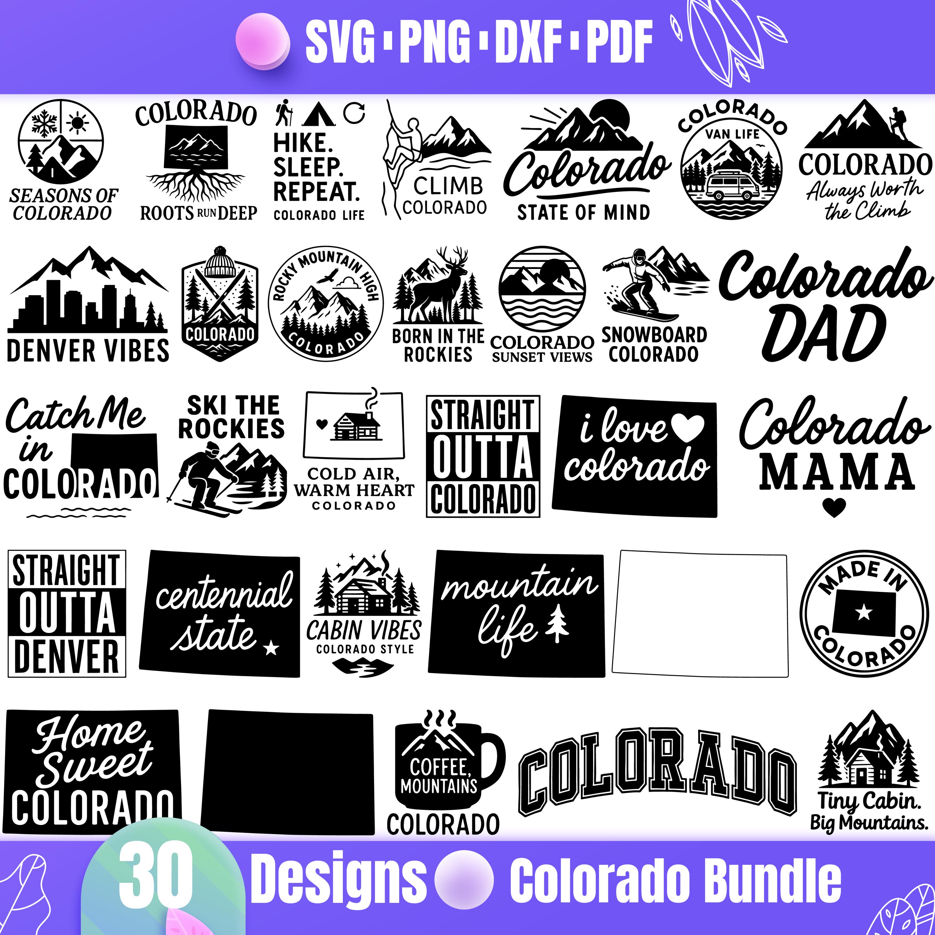 Colorado SVG Bundle | 30 Colorado State Designs | Denver | Rocky ...
