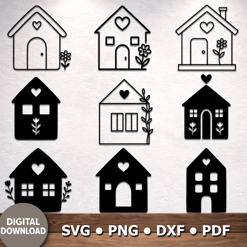 Spring House Svg Floral Little House Svg, House Bundle Svg, Farm House Svg, Home Sweet ...