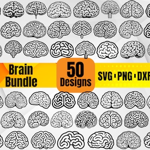 脳のSVGバンドル - 50の解剖学イラストと医療クリップアートデザイン