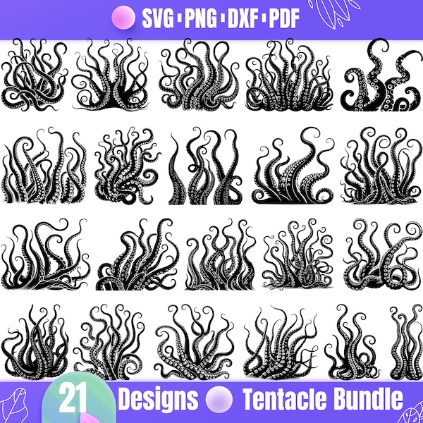 High Quality Tentacles SVG Bundle, Tentacles dxf, Tentacles png, Tentacles vector, Tentacles clipart,Kraken svg, Sea Monster svg