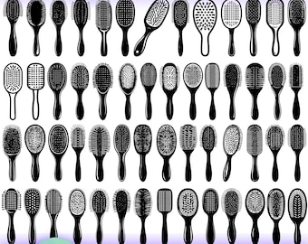 Hair Brush SVG Bundle — 55 Beauty Salon Illustrations and Hairstyling Clipart Designs