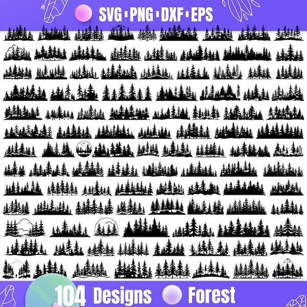 High Quality Forest SVG Bundle, Forest monogram, Forest dxf,Forest png,Forest vector, Woods svg, Trees svg, Spruce svg, Forest Tree svg