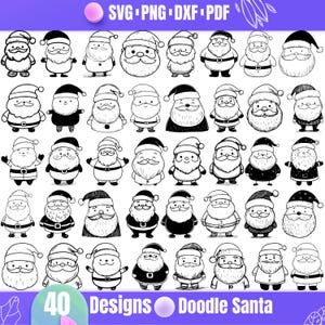 Doodle Santa Svg - Playful Christmas Design for DIY Crafts
